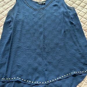 a.n.a Navy Sleeveless Blouse with Silver Studs